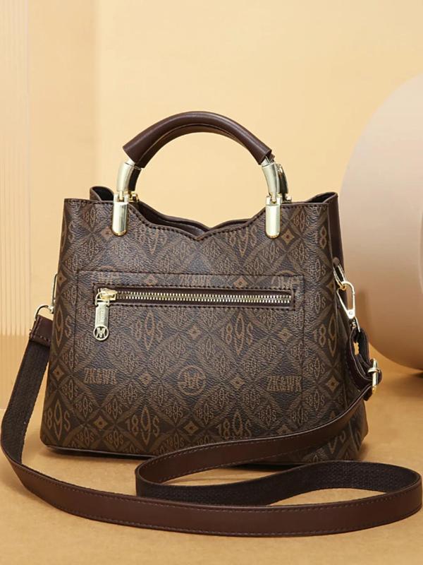 Women's Fashionable Letter Pattern Handbag & Wallet & Coin Purse, Casual Versatile Shoulder Bag Set for Daily Used, Trendy High-quality Daily Commuting Bag