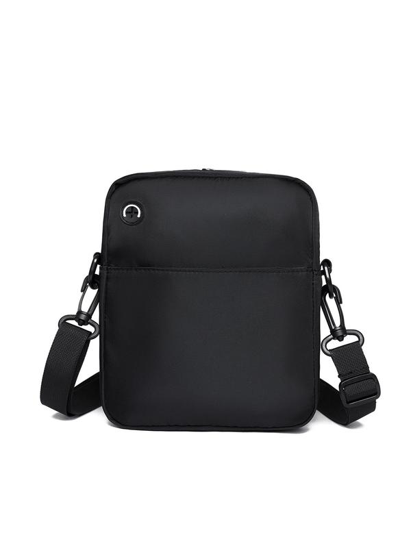 Men's Casual Solid Color Zipper Crossbody Bag, Fashionable Lightweight Shoulder Bag for Daily Use, Casual Trendy Versatile High-quality Daily Commuting Bag