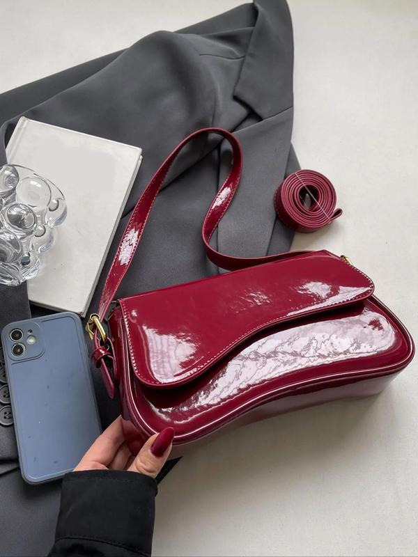 Women's Elegant Solid Color Shoulder Bag, Fashionable PU Leather Crossbody Bag for Daily Used, Casual Trendy Versatile High-quality Daily Commuting Bag