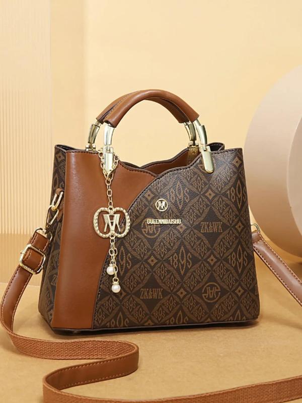 Women's Fashionable Letter Pattern Handbag & Wallet & Coin Purse, Casual Versatile Shoulder Bag Set for Daily Used, Trendy High-quality Daily Commuting Bag