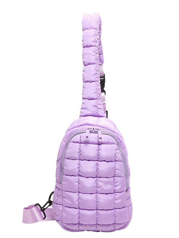 Women's Solid Color Quilted Crossbody Bag, Fashionable Puffer Design Shoulder Bag for Daily Used, Casual Trendy Versatile High-quality Daily Commuting Bag