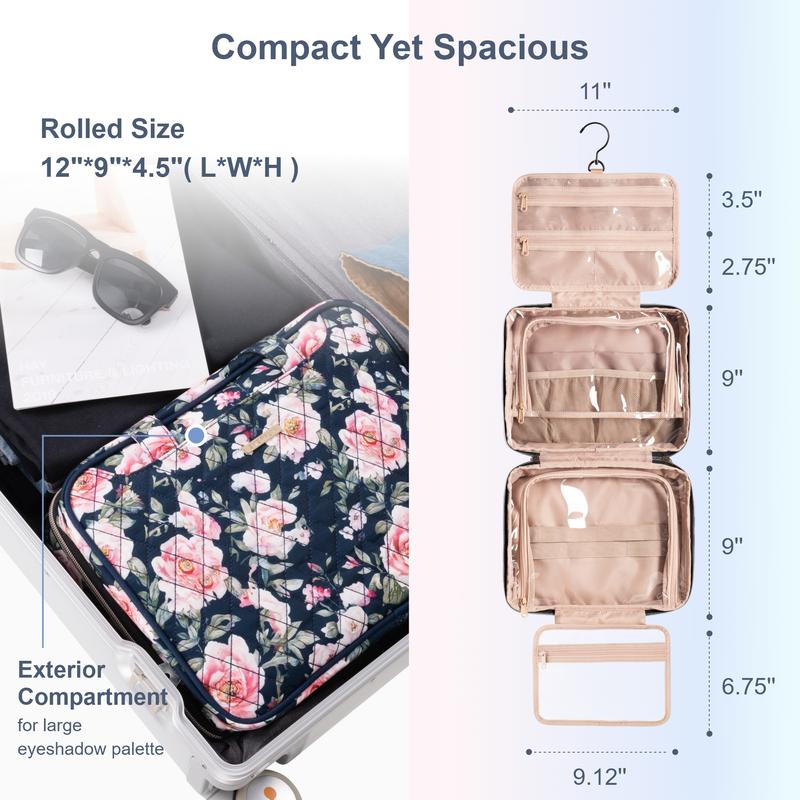 Everfun Toiletry Bag for Women Traveling With Leakproof Compartment Cosmetic Organizer Dopp Kit Travel Accessories Essentials Must Have toiletries bag bags for women makeup bag makeup bag with mirror toiletry travel bag christmas gift ideas