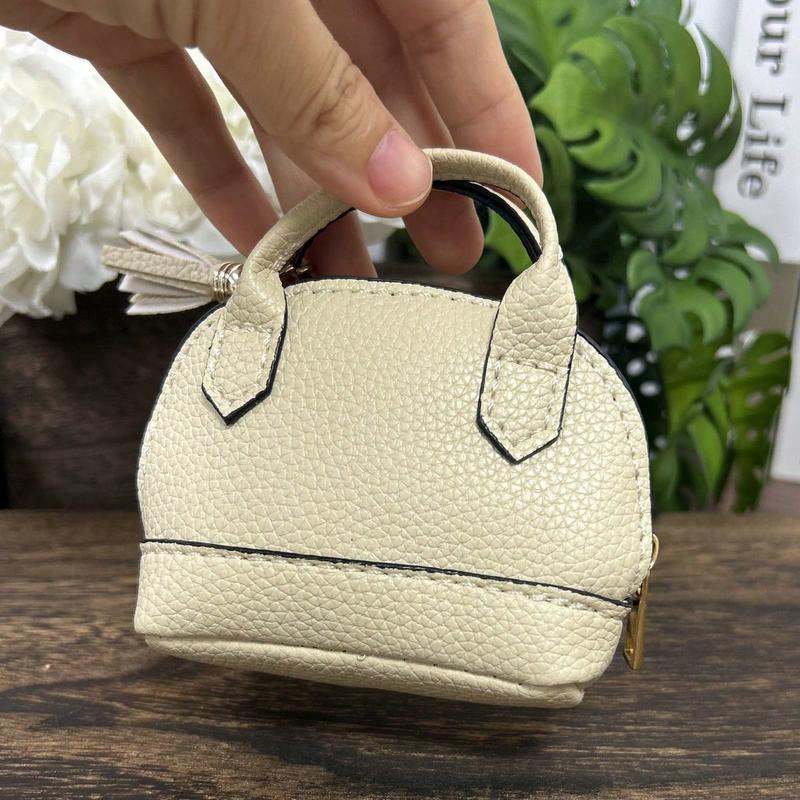 FASHION C   Mini Bag Charim Keychain For Tote Bag,Coin Purse Pu Leather Key Chain Small Change Purse For Women Pouch Mini Makeup Bag Cute Zipper Coin Purse Small Wallets  Ideal For Lip Balm, Cards, And Headphones