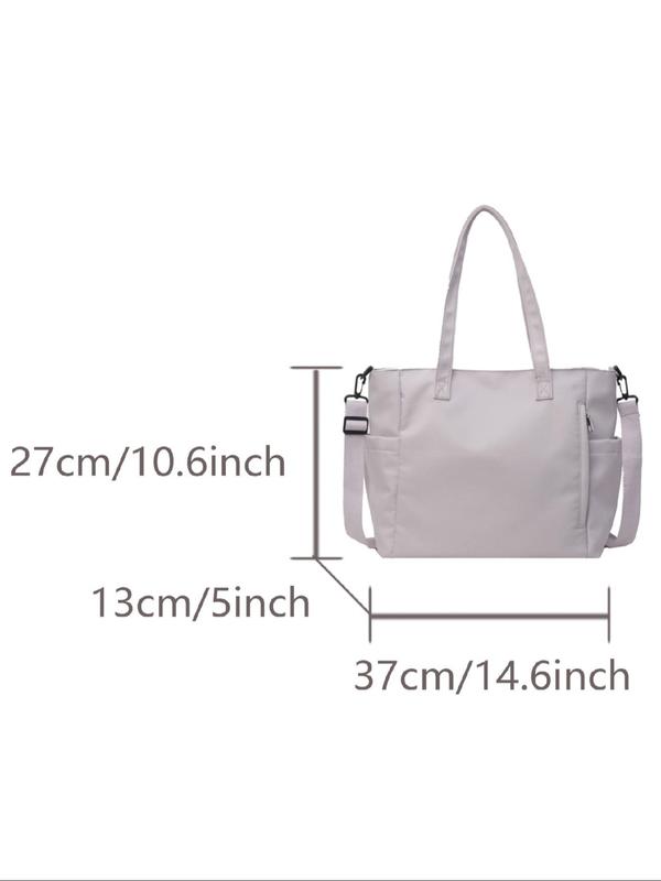 Casual Solid Color Tote Bag, Fashionable Large Capacity Crossbody Tote Bag with Adjustable Strap for Daily Commute, All-match Bag for Women