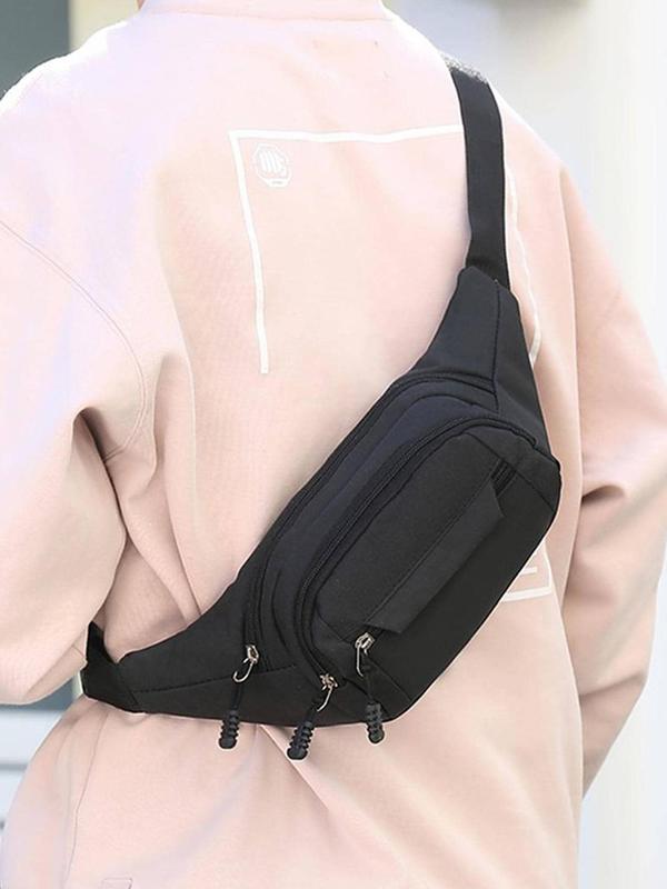 Men's Sporty Minimalist Belt Bag,  Casual Trendy Zipper Sling Bag, Fashionable Versatile Chest Bag & Waist Bag for Daily Use