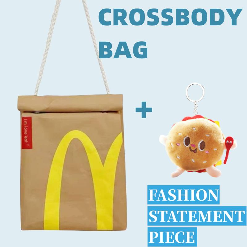 Crossbody Bag McDonald's Canvas Bag Large Capacity Messenger Bags for Students Girls Boys Fashion Funny