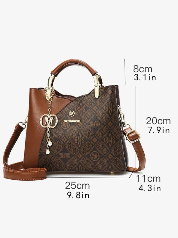 Women's Fashionable Letter Pattern Handbag & Wallet & Coin Purse, Casual Versatile Shoulder Bag Set for Daily Used, Trendy High-quality Daily Commuting Bag