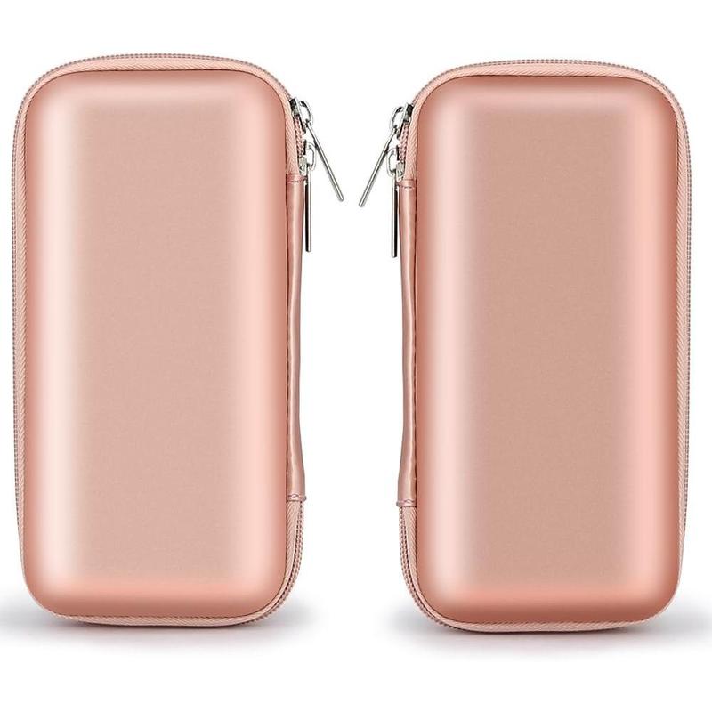 Shockproof Carrying Charger Case Hard ProtectiveOrganizer Travel Essentials for Women,Size 6.5''x3.2''x1'',Rose Gold