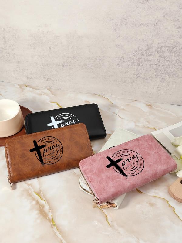 Fashionable Women's Letter Design Long Wallet, Fashionable Wallet with Multiple Card Slots, Women's Multi-functional Card Clip