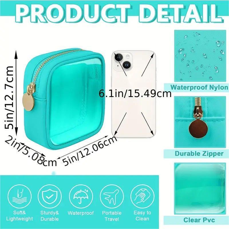 Clear Makeup Bag, 1 Count Waterproof Travel Toiletry Bag, Zipper Makeup Organizer Pouch, Versatile Storage Bag for Travel, Outing, Daily Use