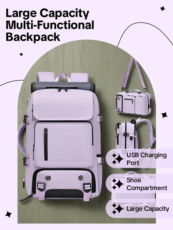 Large Capacity Backpack, Multi-functional Business Travel Backpack with Shoes Compartment & Usb Charging Port, Lightweight Daily Backpack for Women & Men