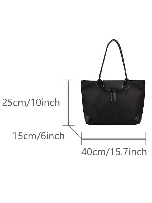 Women's Solid Color Tote Bag, 2024 New Style Fashionable Large Capacity Shoulder Bag for Daily Commute, Simple Business Tote Bag for Women & Men