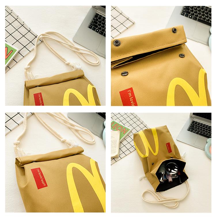 Necessary for starting school  backpack paper bag large-capacity student bag Messenger bag for men and women with the same paragraph.