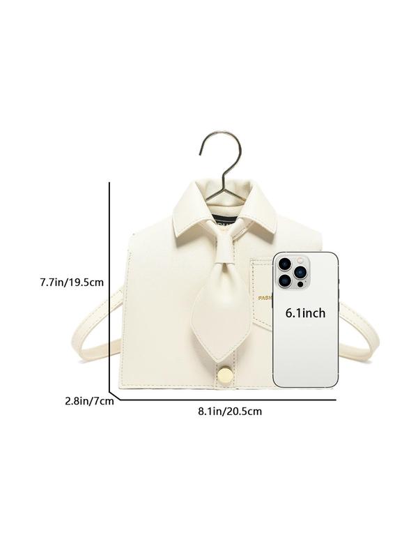 Women's Cute Shirt Design Shoulder Bag, Fashionable PU Leather Shoulder Bag for Daily Used, Casual Trendy Versatile High-quality Daily Commuting Bag