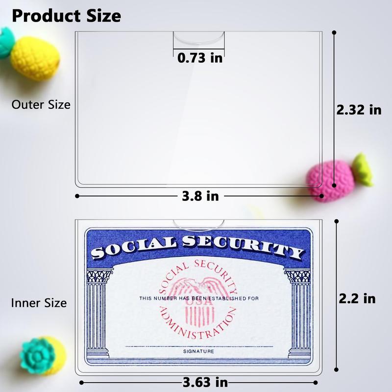 6 Pack Social Security Card Holder Social Security Card Protector Sleeve