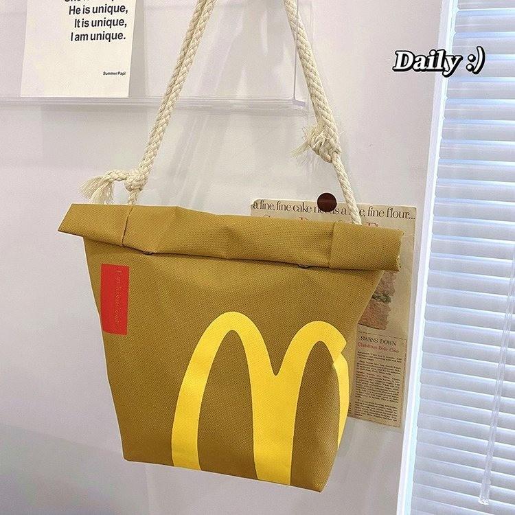 Crossbody Bag McDonald's Canvas Bag Large Capacity Messenger Bags for Students Girls Boys Fashion Funny