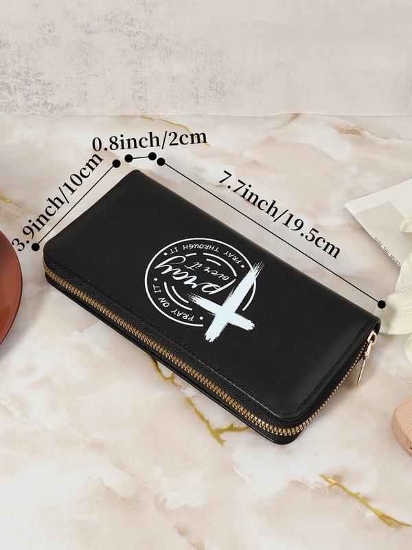 Fashionable Women's Letter Design Long Wallet, Fashionable Wallet with Multiple Card Slots, Women's Multi-functional Card Clip