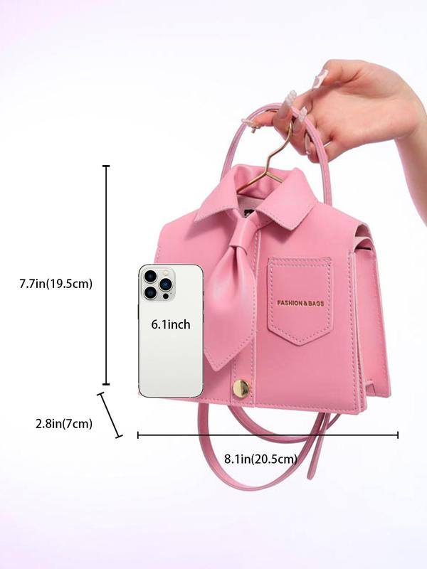 Women's Cute Shirt Design Shoulder Bag, Fashionable PU Leather Shoulder Bag for Daily Used, Casual Trendy Versatile High-quality Daily Commuting Bag