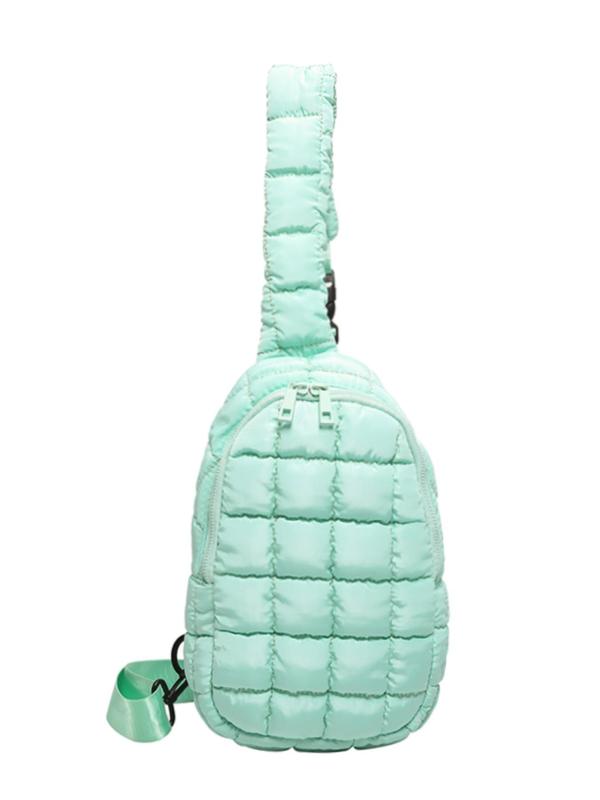 Women's Solid Color Quilted Crossbody Bag, Fashionable Puffer Design Shoulder Bag for Daily Used, Casual Trendy Versatile High-quality Daily Commuting Bag