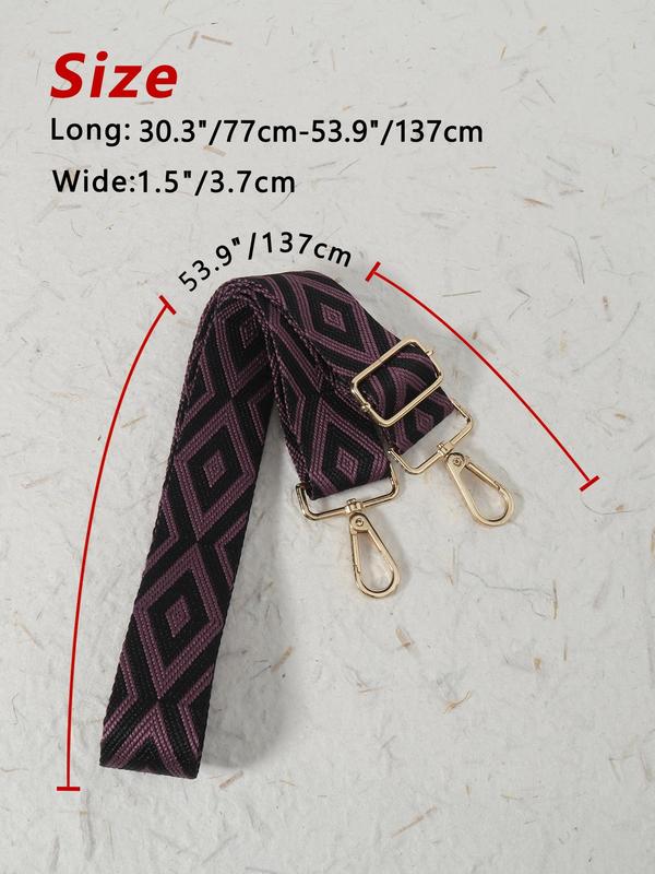 Simple Geometric Pattern Nylon Bag Strap, Replaceable Adjustable Travel Bag Strap for Women and Men, Multifunctional Versatile Bag Strap for Shoulder Bag Crossbody Bag