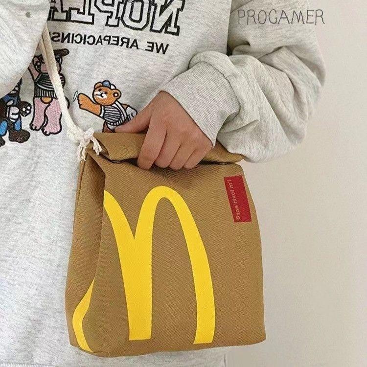 Crossbody Bag McDonald's Canvas Bag Large Capacity Messenger Bags for Students Girls Boys Fashion Funny