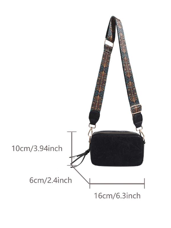 Summer Fashionable Random Embossed Sling Crossbody Bag, Vintage Style Bag with Adjustable Shoulder Strap for Women, Casual Trendy Versatile High-quality Daily Commuting Bag