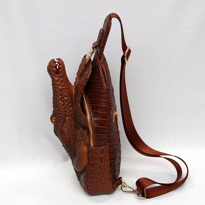 Crocodile Sponge Leather Chest Bag Unisex Crossbody Bag 2024 Bags Casual Trend