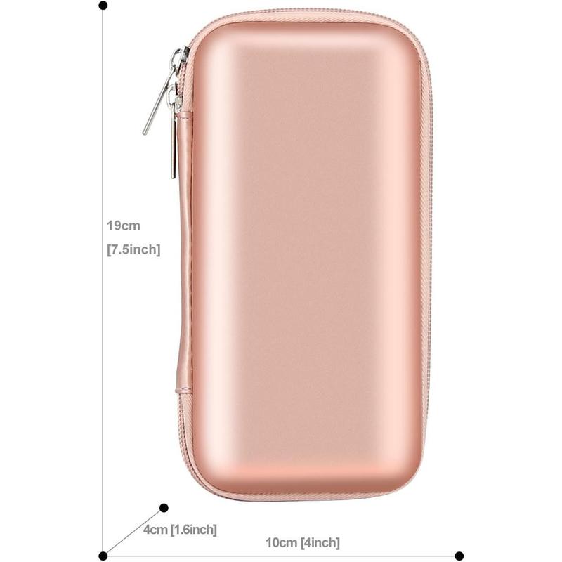 Shockproof Carrying Charger Case Hard ProtectiveOrganizer Travel Essentials for Women,Size 6.5''x3.2''x1'',Rose Gold