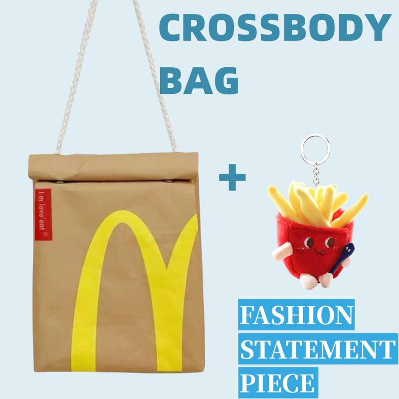 Crossbody Bag McDonald's Canvas Bag Large Capacity Messenger Bags for Students Girls Boys Fashion Funny