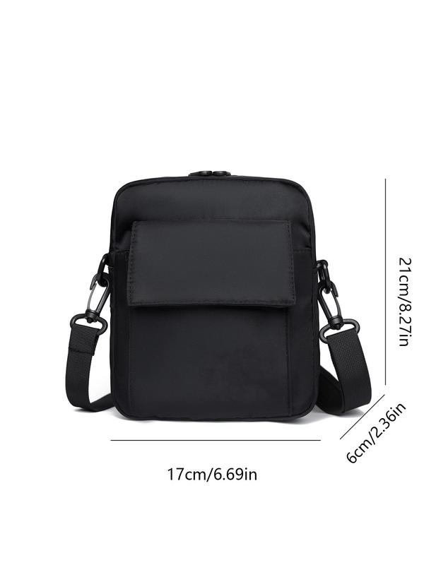 Men's Casual Solid Color Zipper Crossbody Bag, Fashionable Lightweight Shoulder Bag for Daily Use, Casual Trendy Versatile High-quality Daily Commuting Bag