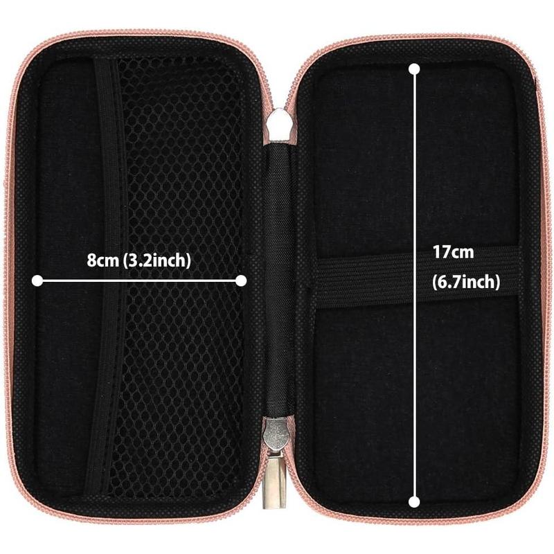 Shockproof Carrying Charger Case Hard ProtectiveOrganizer Travel Essentials for Women,Size 6.5''x3.2''x1'',Rose Gold