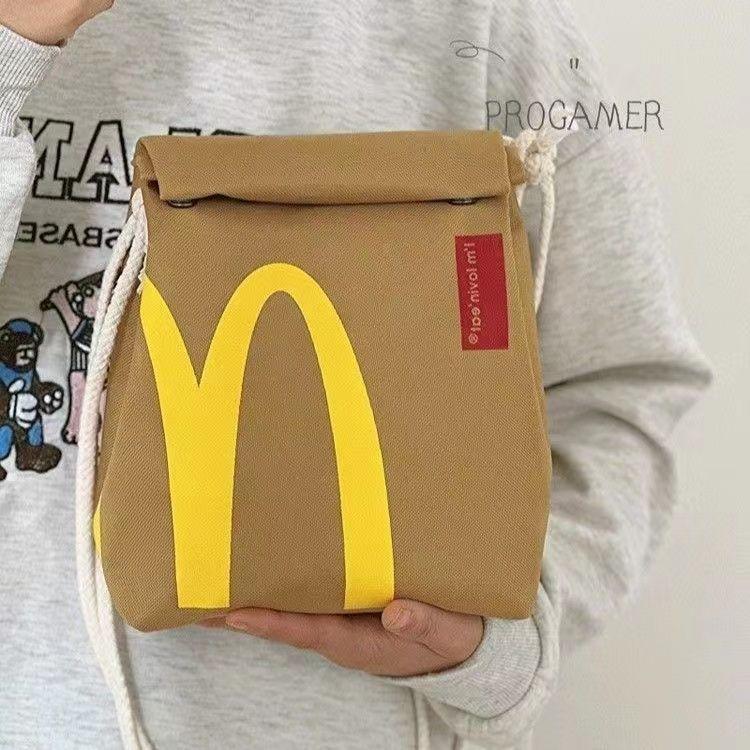 Crossbody Bag McDonald's Canvas Bag Large Capacity Messenger Bags for Students Girls Boys Fashion Funny