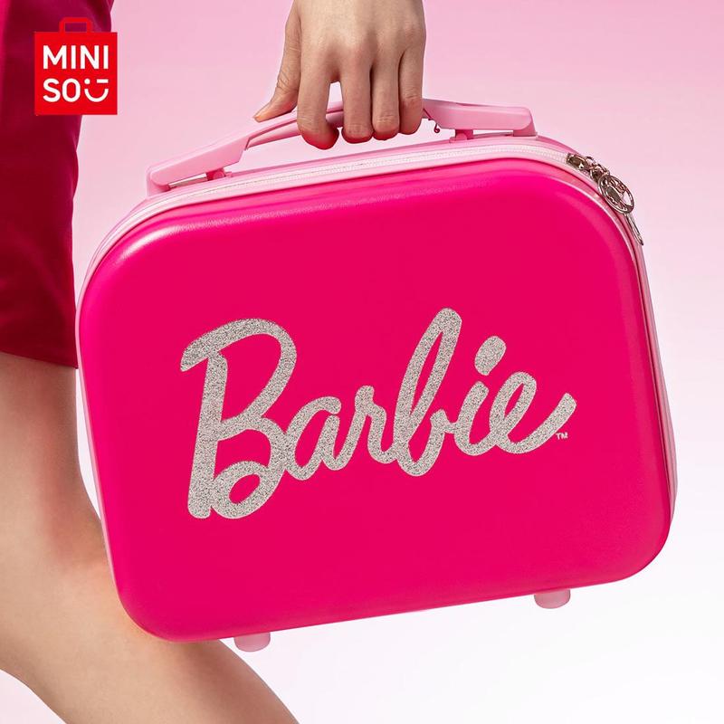 Barbie Series Hand Luggage Pink Easy To Carry Carry On Mini Suitcase Eye-catching With Carry Handle Oversized Barbie Watermarks