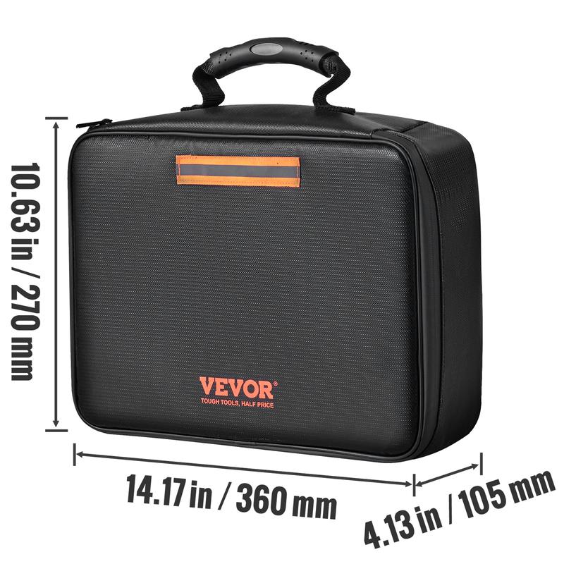 VEVOR Fireproof Document Box, Fireproof Document Bag with Lock 2000℉, 3-layer Fireproof and Waterproof File Box 14.17x10.63x4.13 inch with Zipper, for Money, Documents, Jewelry and Passport Organiser Silicone