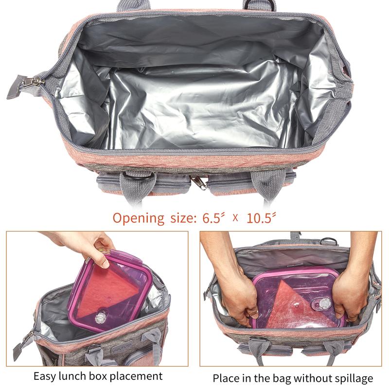 Insulated Lunch Bag Backpack Leakproof Cooler Bag Convertible Smart Lunch pail Lunch Box Reusable Bento Bag for Work School Travel Picnic