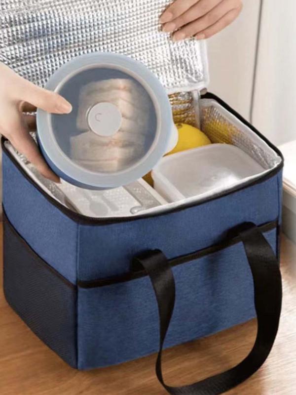 Waterproof Letter Pattern Lunch Bag, Portable Insulated Lunch Bag, Food Storage Box for Office Work School Beach Picnic