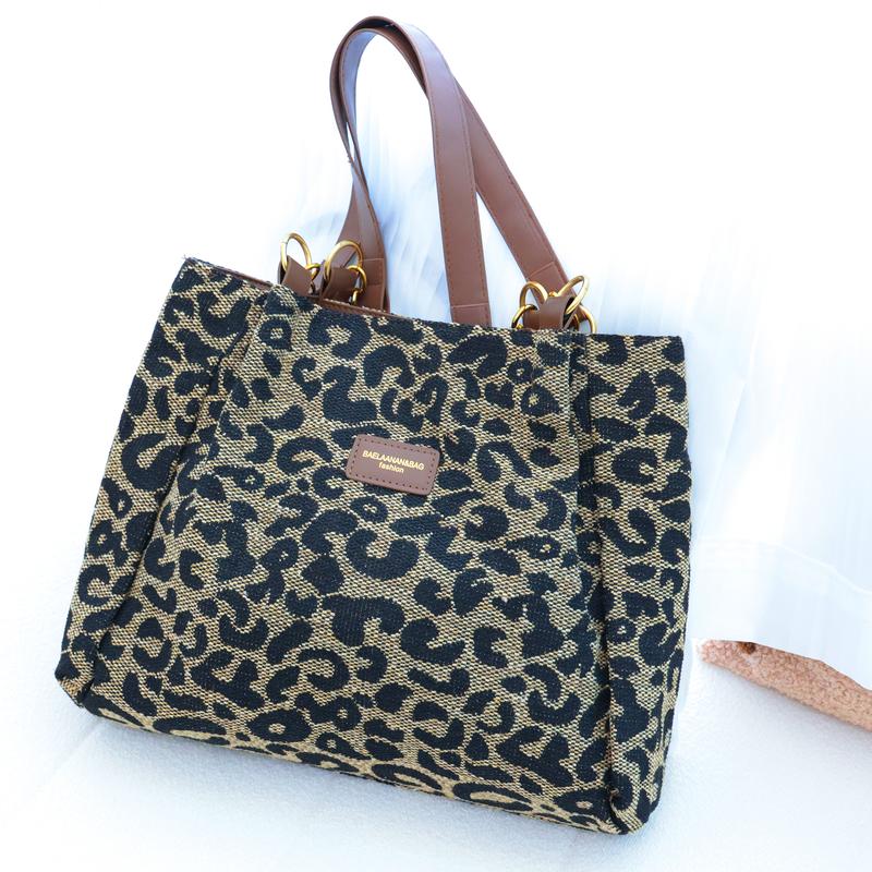 Women's Leopard Print Shoulder Bag, Fall New Style Large Capacity Tote Bag for Work & Daily Used, Personalized Trendy Underarm Bag  As Gifts, Fall Outfits, Fall Freshness