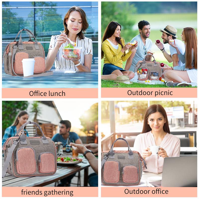 Insulated Lunch Bag Backpack Leakproof Cooler Bag Convertible Smart Lunch pail Lunch Box Reusable Bento Bag for Work School Travel Picnic