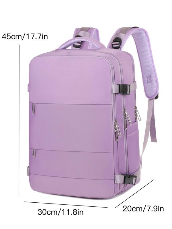 Women's Simple Style Plain Color Backpack, Casual Waterproof Backpack, Fashionable Independent Shoe Store, Multi-pocket Backpack for Daily & Travel Use