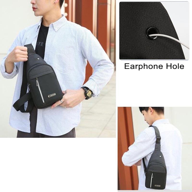 Men's Fashion Sling Shoulder Bag Waterproof Ultralight Small CrossBody Bag Casual Small Male Chest Bag