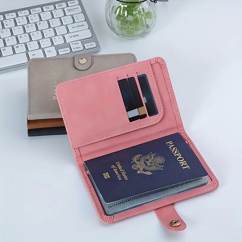 Travel Portfolio Organizer, 1 Count Pu Leather Multi-functional Passport Bag, Passport Holder with Card Slot, Travel Document Holder, Travel Accessories