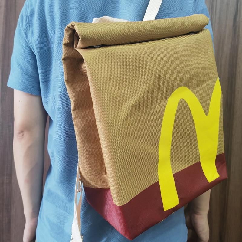 Canvas Backpack Mcdonald Bag Novelty Unique Backpack for Men Laptop College Women Leisure Vintage with Pendant