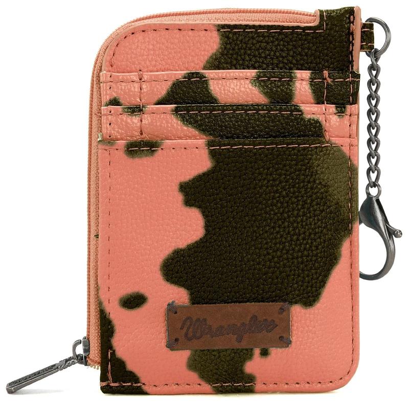 Wrangler Cow Print Print Mini Zip Card Case