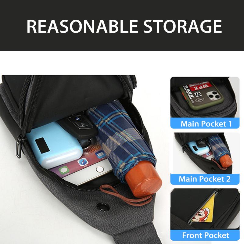 Men's Fashion Sling Shoulder Bag Waterproof Ultralight Small CrossBody Bag Casual Small Male Chest Bag