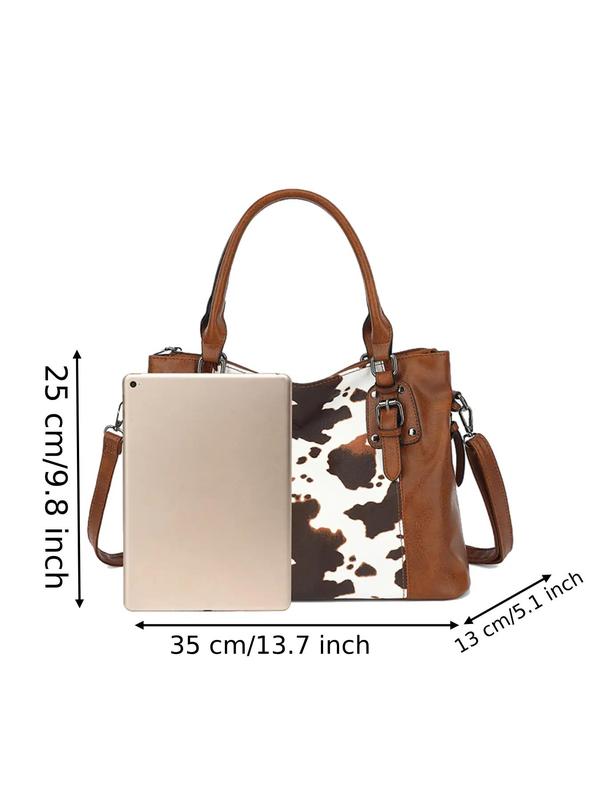 Women's Business Style Tote Bag & Wristlet Bag Set, 2024 New Style Casual Trendy Versatile High-quality Daily Commuting Bag, Girl Fashionable Shopping Bag, 2024 Fall Bag Set