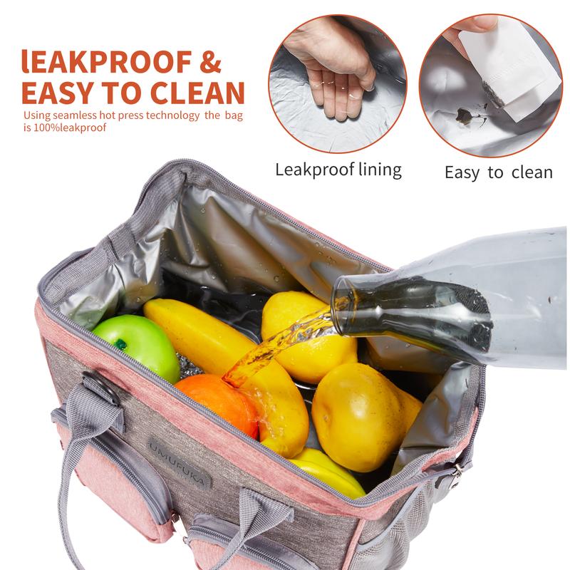 Insulated Lunch Bag Backpack Leakproof Cooler Bag Convertible Smart Lunch pail Lunch Box Reusable Bento Bag for Work School Travel Picnic