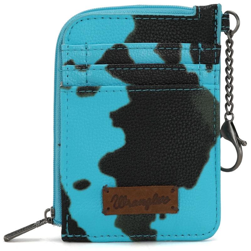 Wrangler Cow Print Print Mini Zip Card Case