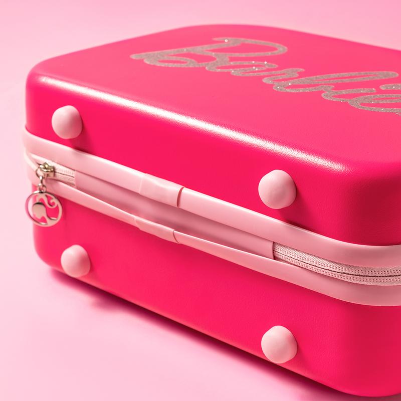 Barbie Series Hand Luggage Pink Easy To Carry Carry On Mini Suitcase Eye-catching With Carry Handle Oversized Barbie Watermarks