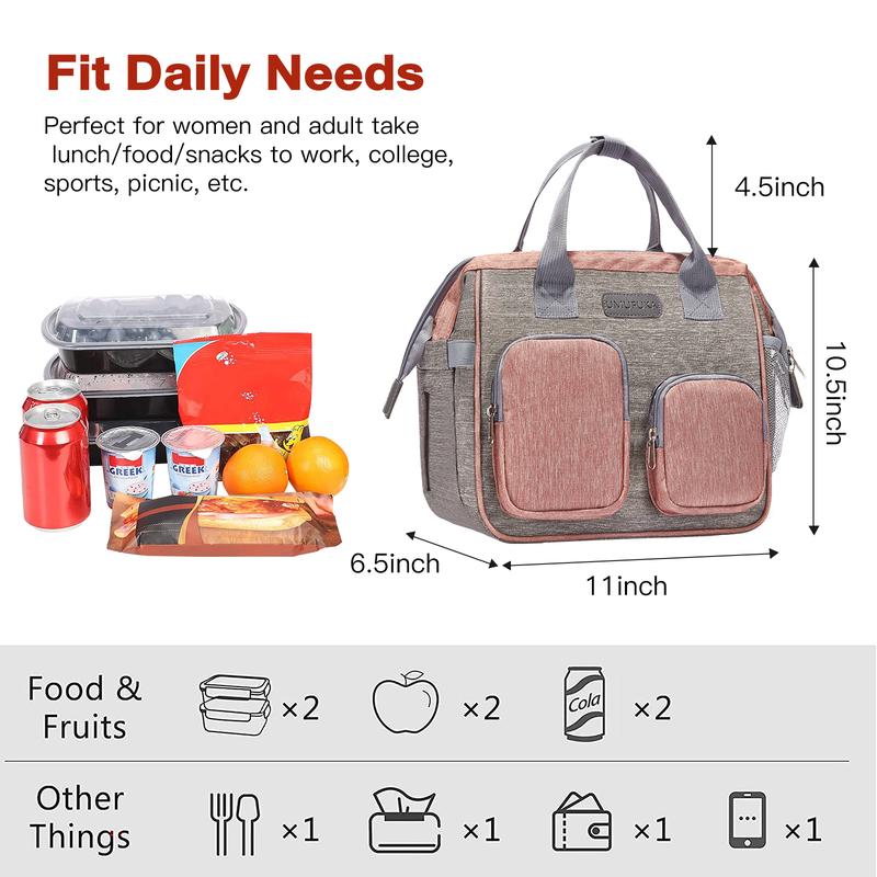 Insulated Lunch Bag Backpack Leakproof Cooler Bag Convertible Smart Lunch pail Lunch Box Reusable Bento Bag for Work School Travel Picnic