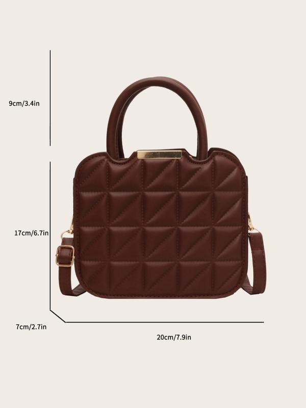 Women's Elegant Quilted Pu Leather Handbag As Gift, Square Solid Color Shoulder Bag for Women, Fashionable All-match Handbag for Daily Use